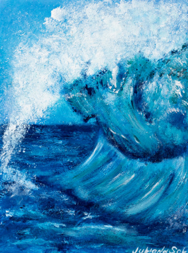 Malerei mit dem Titel "Waltz of the Wave" von Juliana Sol, Original-Kunstwerk, Acryl Auf Karton montiert