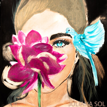 Painting titled "look" by Juliana Sol, Original Artwork, Acrylic