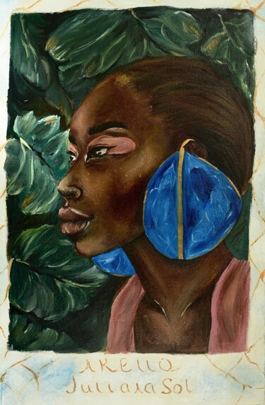 Картина под названием "Akella" - Juliana Sol, Подлинное произведение искусства, Масло Установлен на Деревянная рама для носи…