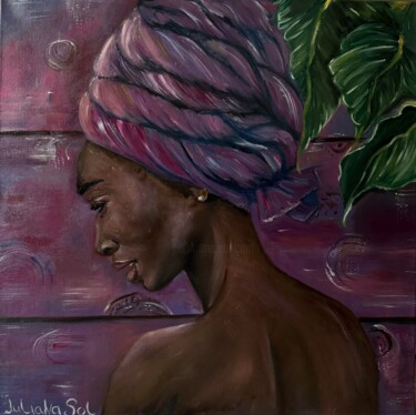 Painting titled "Mystery" by Juliana Sol, Original Artwork, Oil Mounted on Wood Stretcher frame
