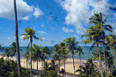 Photographie intitulée "COCONUT TREES #3" par Juliana Vasquez, Œuvre d'art originale, Photographie manipulée