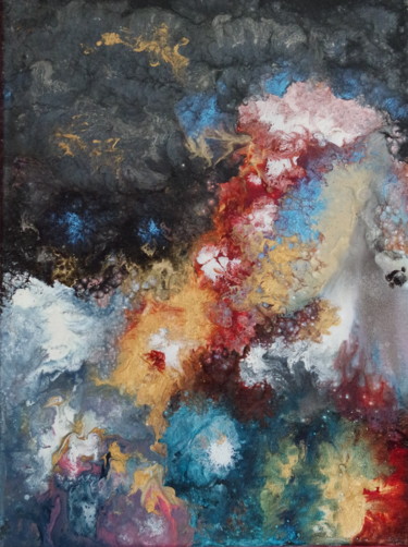 Peinture intitulée "Evasion des couleurs" par Juliane Delaunay, Œuvre d'art originale, Encre