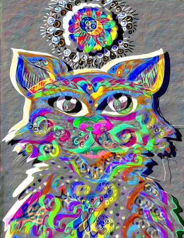 Цифровое искусство под названием "кот" - Юля Шепилова, Подлинное произведение искусства, 2D Цифровая Работа