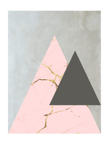 Цифровое искусство под названием "Quadro Triângulo e…" - Júlia Ilustra, Подлинное произведение искусства, Цифровая живопись