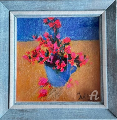 Drawing titled "Tiny flowers in a c…" by Julia Suptel, Original Artwork, Pastel Mounted on Cardboard