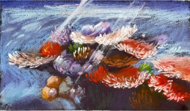 Dibujo titulada "Under the sea" por Julia Suptel, Obra de arte original, Pastel