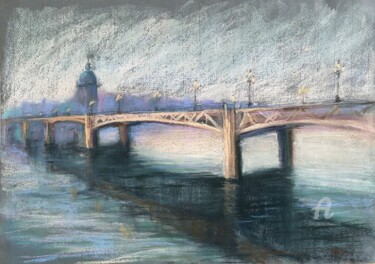 Desenho intitulada "Northern bridge" por Julia Suptel, Obras de arte originais, Pastel