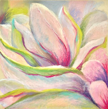 Dessin intitulée "Abstract petals" par Julia Suptel, Œuvre d'art originale, Pastel