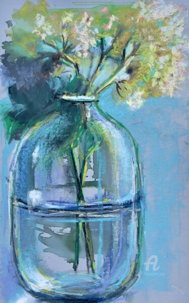 Рисунок под названием "Chunky vase" - Julia Suptel, Подлинное произведение искусства, Пастель