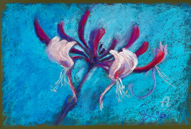 Dibujo titulada "Honeysuckle" por Julia Suptel, Obra de arte original, Pastel