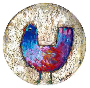 Рисунок под названием "Birdie series: Bird…" - Julia Suptel, Подлинное произведение искусства, Пастель