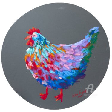 Disegno intitolato "Birdie series: Fanc…" da Julia Suptel, Opera d'arte originale, Pastello