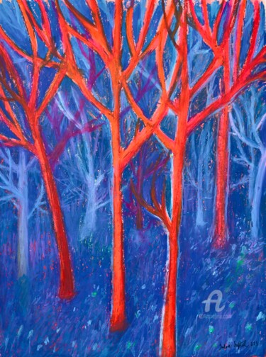Dibujo titulada "The forest does not…" por Julia Suptel, Obra de arte original, Pastel