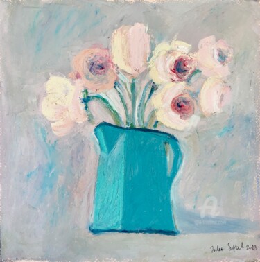 Schilderij getiteld "Blue jug" door Julia Suptel, Origineel Kunstwerk, Pastel