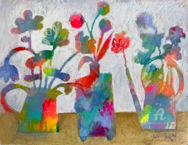 Peinture intitulée "Flowers I’ve never…" par Julia Suptel, Œuvre d'art originale, Pastel