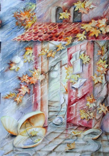 Painting titled "October" by Julia Zisman, Original Artwork