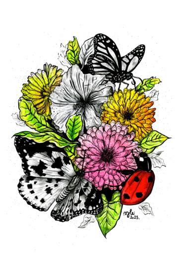 Drawing titled "Garden - The First" by Julie Bellarosa, Original Artwork, Ink