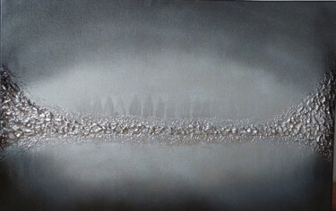 Painting titled "Lakeshore" by Julie Bevan, Original Artwork, Acrylic Mounted on Wood Stretcher frame