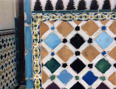 Peinture intitulée "azulejos" par Julie Bilo, Œuvre d'art originale, Huile