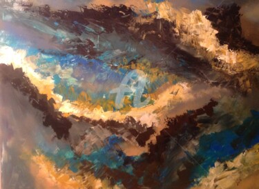 Painting titled "Regard bleu" by Julie Boisvert, Original Artwork, Acrylic