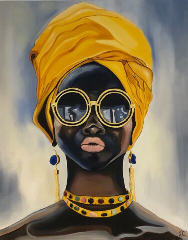 Painting titled "QUEEN" by Julie Coudret Carrasco, Original Artwork, Oil