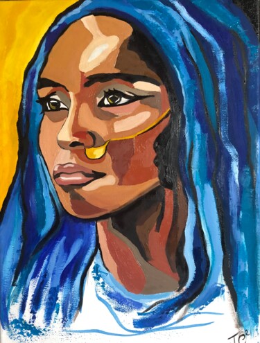 Painting titled "Asha" by Julie Coudret Carrasco, Original Artwork, Oil