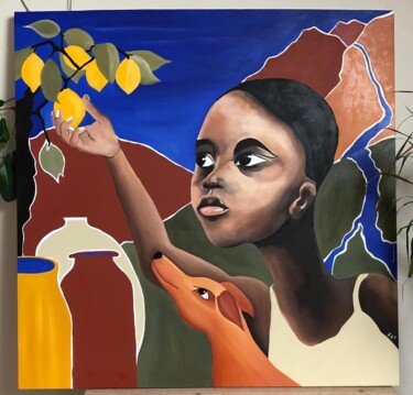 Pintura titulada "LA CUEILLETTE" por Julie Coudret Carrasco, Obra de arte original, Oleo Montado en Bastidor de camilla de m…