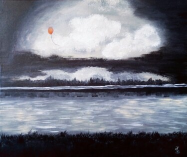 Peinture intitulée "Le lac" par Julie Dratwiak, Œuvre d'art originale, Acrylique
