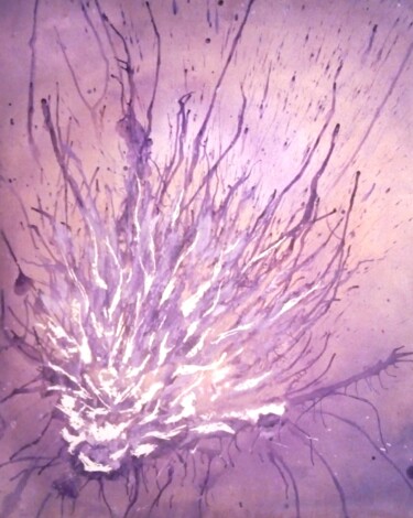 Peinture intitulée "Purple rain" par Julie Dratwiak, Œuvre d'art originale, Acrylique