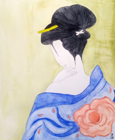 Painting titled "Sayuri" by Julie Dratwiak, Original Artwork, Watercolor
