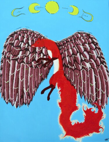 Malarstwo zatytułowany „Evangélique” autorstwa Julie Gosse, Oryginalna praca, Akryl Zamontowany na Drewniana rama noszy
