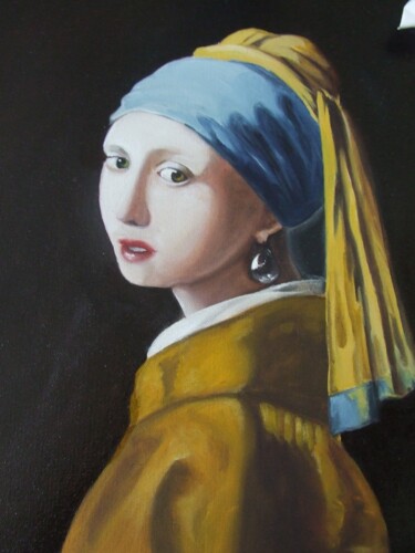 Painting titled "La jeune fille a la…" by Julie Mallard (Elisabetha), Original Artwork