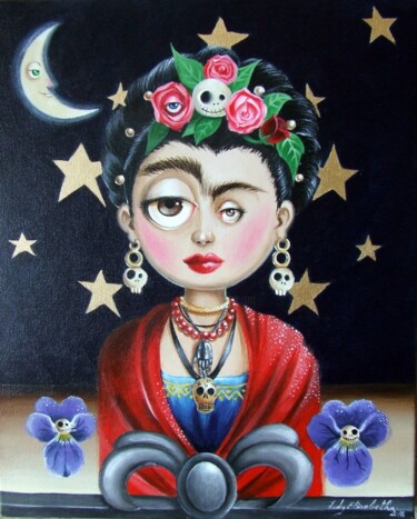 Peinture intitulée "Frida Khalo" par Julie Mallard (Elisabetha), Œuvre d'art originale, Acrylique