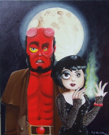 Картина под названием "Hellboy" - Julie Mallard (Elisabetha), Подлинное произведение искусства, Акрил