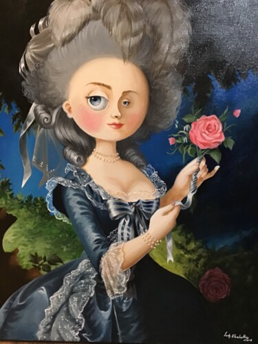 Painting titled "Marie Antoinette a…" by Julie Mallard (Elisabetha), Original Artwork, Acrylic