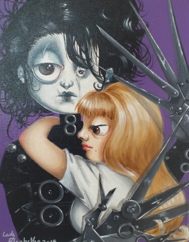 Painting titled "Edward Scissorhands" by Julie Mallard (Elisabetha), Original Artwork, Acrylic