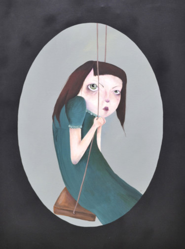 Pintura titulada "La Balançoire" por Julie M, Obra de arte original, Acrílico Montado en Bastidor de camilla de madera