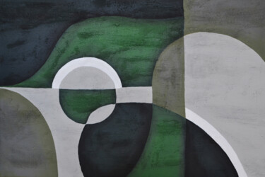 Pittura intitolato "Geometric abstracti…" da Julie Max, Opera d'arte originale, Acrilico Montato su Telaio per barella in le…