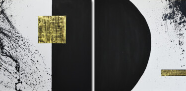 Ζωγραφική με τίτλο "Diptych for interio…" από Julie Max, Αυθεντικά έργα τέχνης, Ακρυλικό Τοποθετήθηκε στο Ξύλινο φορείο σκελ…