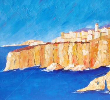 Peinture intitulée ""  Bonifacio  "" par Julie Pioch, Œuvre d'art originale, Huile