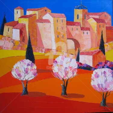 Painting titled "Couleurs d'Avril   "" by Julie Pioch, Original Artwork, Oil