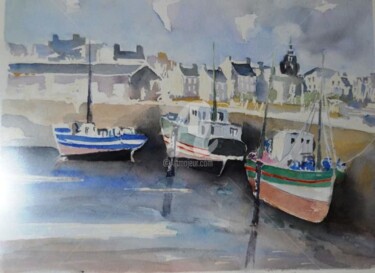 Painting titled "" Roscoff "" by Julie Pioch, Original Artwork, Watercolor