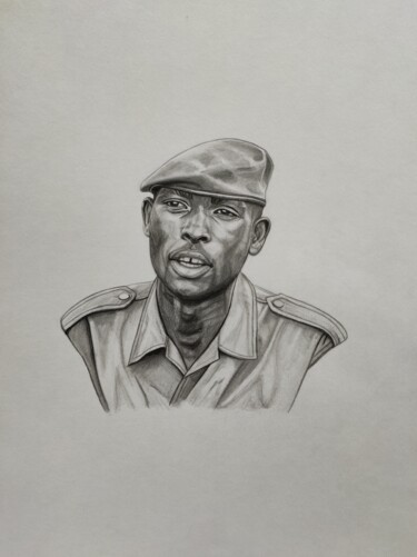 Drawing titled "Soldat" by Julie Prima, Original Artwork, Graphite