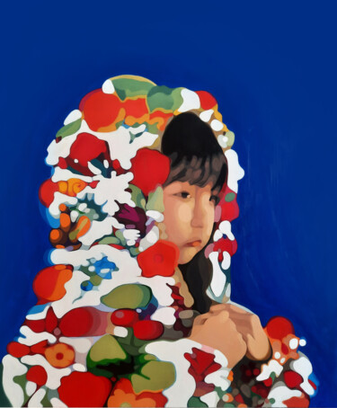 Картина под названием "Sulking girl" - Julie Rami, Подлинное произведение искусства, Масло Установлен на Деревянная рама для…