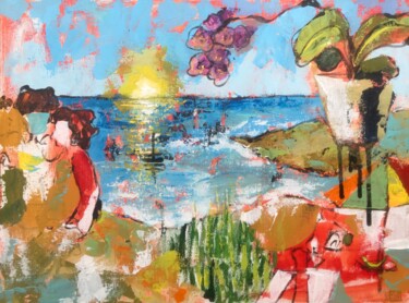 Malerei mit dem Titel "Vacation mode" von Julie Stepanova, Original-Kunstwerk, Acryl