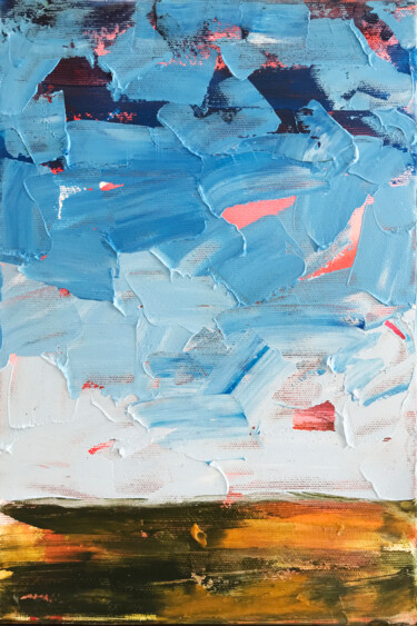Картина под названием "Green meadow" - Julie Stepanova, Подлинное произведение искусства, Акрил Установлен на Деревянная рам…