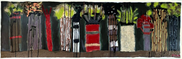 Painting titled "Forest" by Julie Vandeputte, Original Artwork, Acrylic Mounted on Wood Stretcher frame