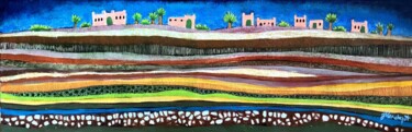 Painting titled "La vallée de Bousko…" by Julie Vandeputte, Original Artwork, Collages