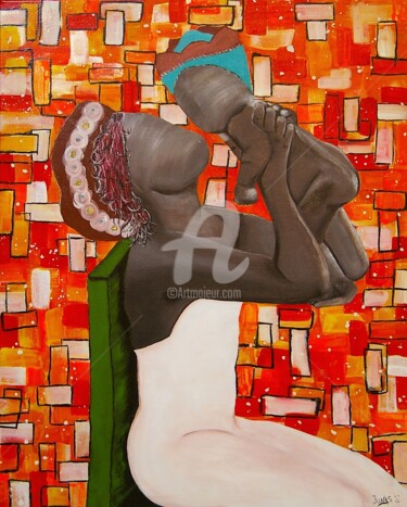 Painting titled "Sentiment universel…" by Julie Gélinas (Junas), Original Artwork, Acrylic