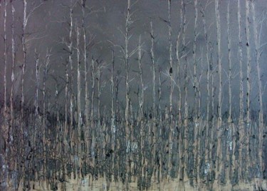 Painting titled "Foret hiver" by Julie Harnois, Original Artwork